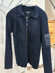 ポロ ジーンズ ネイビー ニット ジップアップ カーディガン
