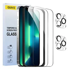 【2+2枚セットガイド枠付き】「日本旭硝子硬度9H」ガラスフィルムiPhone13ProMax用フィルム保護フィルム強化ガラス液晶画面保護高透過率/気泡ゼロ指紋防止/衝撃吸収機能付保護、簡単貼り付…