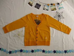 薄手カーディガン　カラシ色　男の子　女の子　イカリ付き　秋　春　おしゃれ　130サイズ　140サイズ
