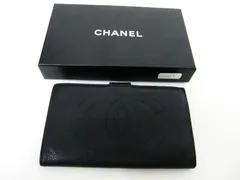 CHANEL シャネル 長財布 キャビアスキン ココマーク ゴールド金具がま口 二つ折り ウォレット 黒 小銭入れあり ■管理番号L29381YER-251003-5K（510）