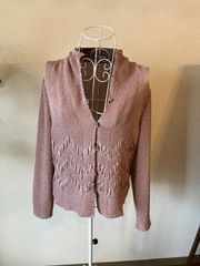 【Doujours de cuse 】着物の絞りのような細かいプリーツ加工　着心地軽やか和風ジャケット