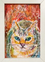 チョビベリー作 「こたつ属性のネコ」水彩色鉛筆画 ポストカード