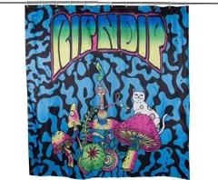 リップンディップRIPNDIP シャワーカーテン　psychedelic Shower Curtain ブルー　リップンディップ