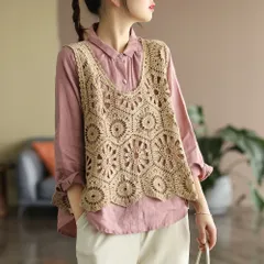 ☆ ベージュ ☆ ベスト レディース 春夏 ベスト レディース 透かし編み ニットベスト 春夏 トップス クロシェ編み サマーベスト 体型カバー ゆったり 重ね着 きれいめ おしゃれ オシャレ ジレ 透け 大人 かわいい 秋 プルオーバー カジュアル