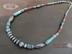 【ジョルノジョバーナ様専用】４５ｃｍ　インディアンジュエリー ビーズネックレス ターコイズ シルバー925 コーラル ナバホパール inca-tq4coral