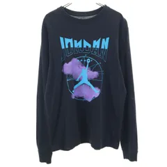 AIR JORDAN エアジョーダン ジャンプマン 長袖 Tシャツ L ブラック ナイキ NIKE ロンT メンズ 古着