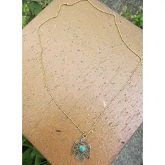 クリスティンカヴァラリ デザイン Emerald Duv ボールチェーンのバードネックレスw ターコイズ FLYNNY ネックレス インディアンジュジュエリー LAセレブ チョーカー