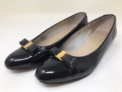 ◆Salvatore Ferragamo フェラガモ パンプス 5 1/2 靴 レディース ブラック系 リボン 中古◆0664