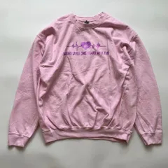 スウェット プリント トレーナーハート ピンク オーバーサイズ  アメカジ ストリート street 90s Y2K