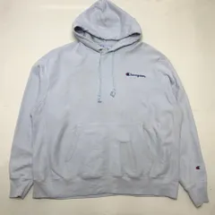 Champion REVERSE WAVE チャンピオン リバースウェーブ フーディー パーカー 単色タグ 胸ロゴ刺繍  メンズXL ホンデュラス製 ライトブルー