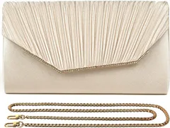 TIGLOSS ウェディングプランナー監修 ティグロス パーティーバッグ 結婚式 大きめ 3way 上品 フォーマル カバン クラッチバッグ(シャンパンゴールド)