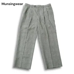 Munsingwear マンシングウェア ゴルフ 秋冬 ウール混★ グレンチェック スラックス パンツ Sz.88 メンズ 黒 日本製のサムネイル