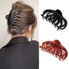 【人気商品】髪 ヘアアレンジ クリップ クリップ 大人 ヘアアクセ 毛量多い 簡約 しっかり おしゃれ バレッタ 跡がつかない バンスクリップ hair 2個セット 大きめ clip 髪留め ァッション 黒 小物 ヘアクリップ べっ甲 Fuyunohi