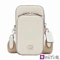 COACH コーチ CP272 フォーン クロスボディ ショルダーバッグ クロスグレインレザー チョーク ホワイト系 レディース 斜め掛け ショルダーストラップ/保存袋付き （金沢福久店 C25-215）