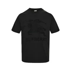 【今日特価】Burberry 24ss フロッキングライディングホースプリント T シャツ