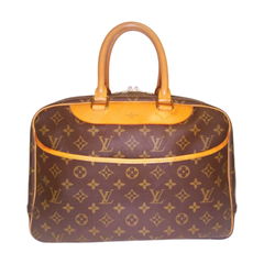 LOUIS VUITTON ルイ・ヴィトン M47270 モノグラム ドーヴィル ハンドバッグ ブラウン 中古 WA5H6XS5