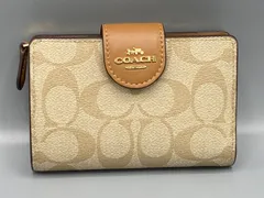 【コーチ COACH】 【海外正規店買い付け】 財布(二つ折り)  ブラウン×ブラック シグネチャー  ミディアム コーナー ジップ ウォレット