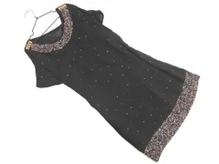 GRACE CONTINENTAL グレースコンチネンタル Diagram ダイアグラム シルク100% シフォン スパンコール ワンピース size36/黒 ■◆ レディース