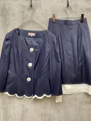 新品訳あり■SOBRE ソブレ 長袖 セットアップ ジャケット スカート スーツ size9AR64/ネイビー ■◇レディース