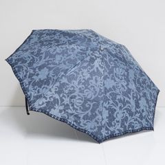 GERARDINI ゲラルディーニ 折りたたみ日傘 USED美品 晴雨兼用 ネイビー エキゾチック すそ刺繍 遮光 UV FA8707