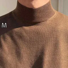[M]秋冬 メンズ  服 シンプル ファッション オシャレ 大人 かっこいい 大きいサイズ ストリート 紳士服  ハーフ タートルネック セーター 韓国スタイル 長袖 セーター 無地 ミッド カラー インナー シャツ 