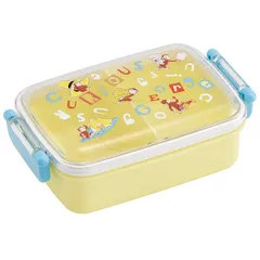 おさるのジョージ アルファベット ふわっとフタタイトランチボックス角型 スケーター