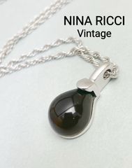 美品 90s ヴィンテージニナリッチ NINA RICCI ネックレス 石付 シルバーカラー