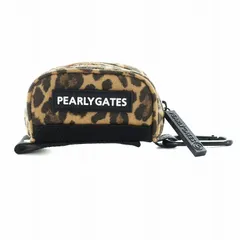 パーリーゲイツ PEARLY GATES ボールポーチ ミニ レオパード柄 ロゴ スエード カラビナ 茶 ブラウン ■GY18 /MQのサムネイル