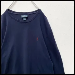 大人気　ポロラルフローレン　刺繍ロゴ　ポニー　ロングスリーブTシャツ　ネイビー POLO RALPH LAUREN ロンT