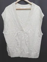 ◇ AMERICAN HOLIC アメリカン ホリック コットン ニット ベスト サイズL アイボリー メンズ P  【1407260021476】