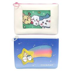 ちいかわ フラットペンポーチ ペンポーチ ポーチ 小物 化粧 コスメ 入れ ケース ファスナー 収納 薄い キャラクター グッズ かわいい おしゃれ