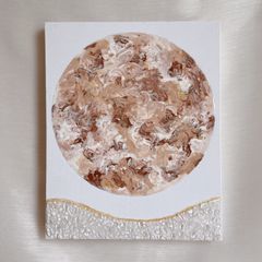 優しい光と波✴︎絵画　アクリル画　天然石　パネル　アート　作品　淡い　カラフル　パステルカラー　キラキラ　目立つ　可愛い