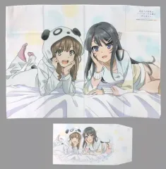 【中古】その他雑貨(キャラクター) 麻衣&かえで 描き下ろしB1布ポスター+ブックカバー 「Blu-ray/DVD 青春ブタ野郎はバニーガール先輩の夢を見ない」 アマゾン全巻購入特典のサムネイル
