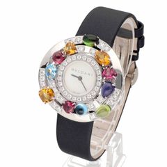BVLGARI ブルガリ アストラーレ チェルキ マルチストーン ダイヤモンド ウォッチ 36mm AEW36G クォーツ サテンストラップ 750 K18 WG ホワイトゴールド SWISS【送料無料】腕時計【中古】25020124