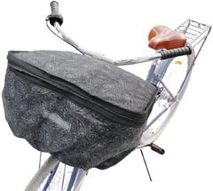 自転車 かご 前 カバー ペイズリー柄 前かご 雨 防犯 防水 撥水 高さが変わる 2段式 