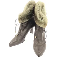 MARC JACOBS マーク ジェイコブス ファーヒールブーツ  パープル 36 1/2のサムネイル