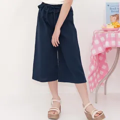 Bee【クーポン利用で20％OFF♪】ワイドパンツ◇ネイビー×七分丈PT◇韓国子供服 韓国子ども服 韓国こども服 キッズ 女の子 100 110 120 130 140 150