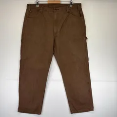 古着 ディッキーズ Dickies ワークパンツ ダック ペインターパンツ ワンポイントロゴ 大きいサイズ w40 L30  ブラウン系 メンズ