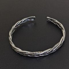 S925刻印有 シルバーバングル ツイスト バングル ヴィンテージ