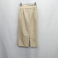 ◇ Θ ◎ le coeur blanc ウエストフリル スリット加工 ロング丈 タイト スカート サイズ36 ベージュ レディース E  【1409240057949】