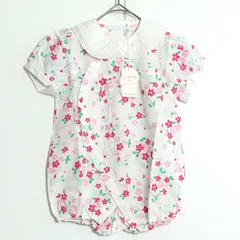 【新品タグ付！】クレージュ フーセンウサギ★半袖ロンパース 花柄 サイズ80 ホワイト系 z13510