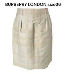 美品 バーバリー ロンドン BURBERRY LONDON メガチェック柄 美形 スカート 36、S、7号 ベージュ S5N090