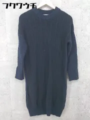 ◇ GLOBAL WORK グローバルワーク 長袖 膝丈 ワンピース サイズM ネイビー レディース 【中古】 【1002802456848】