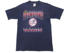 90s ARTEX MLB NYヤンキース ワールドシリーズチャンピオン プリントTシャツ L アメリカ古着