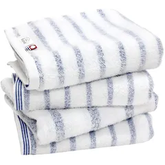 【新着商品】今治タオル 認定 フェイスタオル hiorie(ヒオリエ) mist ミスト 4枚セット ブルー 日本製 ボーダー 今治ブランド 瞬間吸水 速乾 部屋干し 綿100％ 柔らか ソフト imabari towel 0