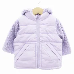 ベビーギャップ BABY GAP 3 In 1 タグ付き ボアジャケット ベスト 2WAY フード 80 紫 パープル /AE