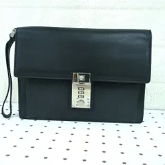 極美品✨ヴェルサーチ セカンドバッグ メデューサ ダブルジップ レザー ブラック 良品✨ヴェルサーチ セカンドバッグ メデューサ 金具 ダブル