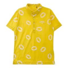 サイズ：L CALLAWAY キャロウェイ  半袖ポロシャツ ロゴ総柄 イエロー系 [240101509838] ゴルフウェア メンズ ストスト
