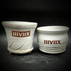 《お買い得-2個セット-》  Mサイズ 『Fubuki -吹雪-』 【FB-M2_1407】 IIIVIIX イーヴィックス 陶器鉢 植木鉢 観葉植物 多肉植物 アガベ 塊根植物 グラキリス 亀甲竜 エケベリア ハオルチア