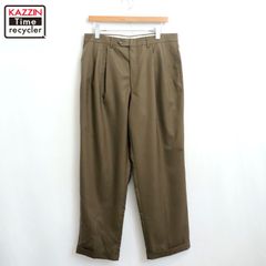 80s 90s リネン 麻 2タック ワイド パンツ スラックス - メルカリ